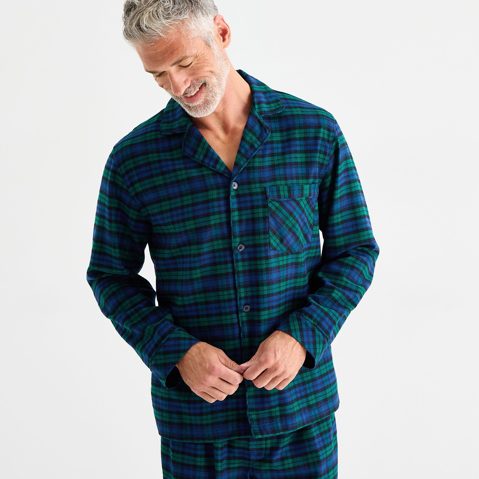St. John's Bay Mens Flannel Long Sleeve 2-pc. Pajama Set