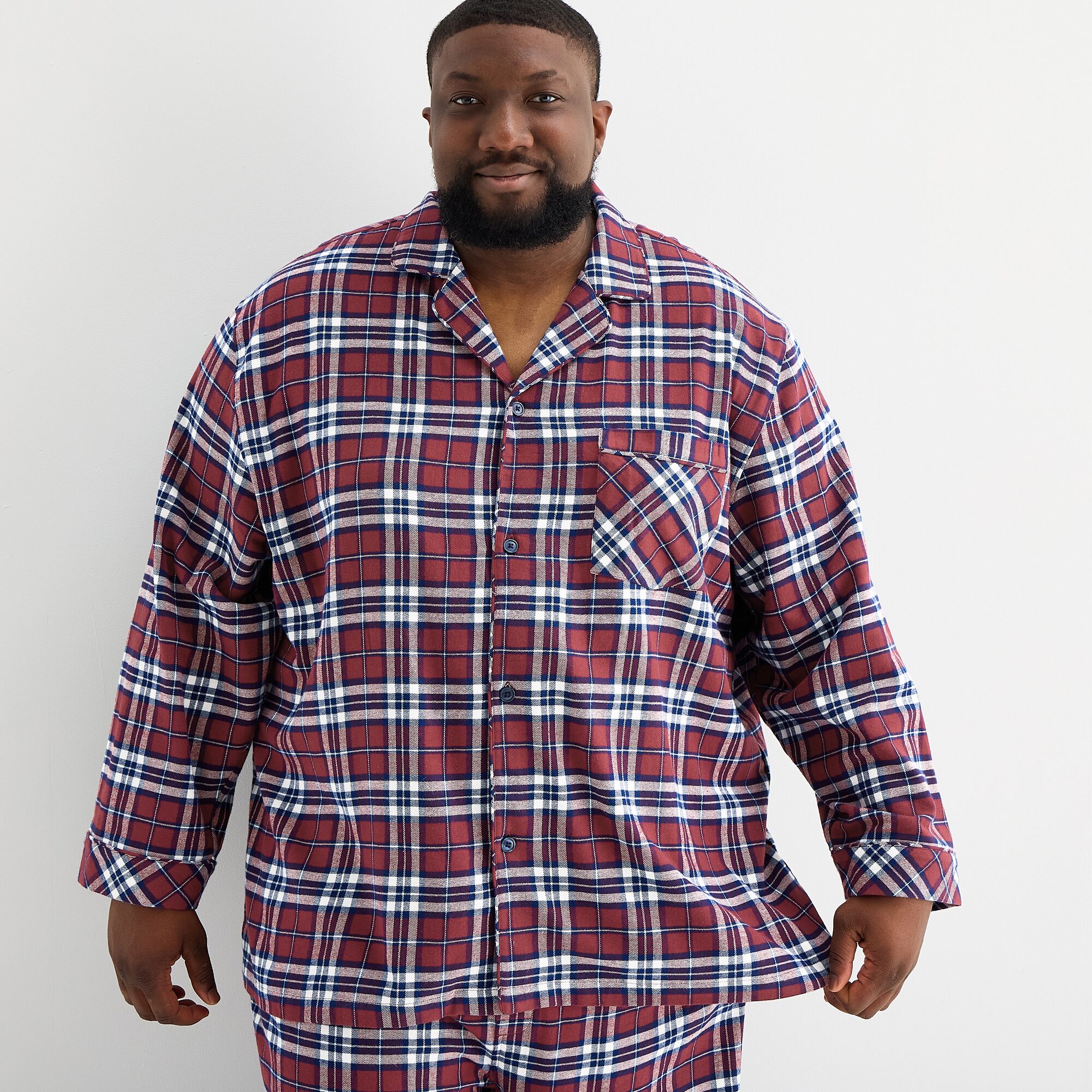 St. John's Bay Mens Flannel Long Sleeve 2-pc. Big and Tall Pajama Set