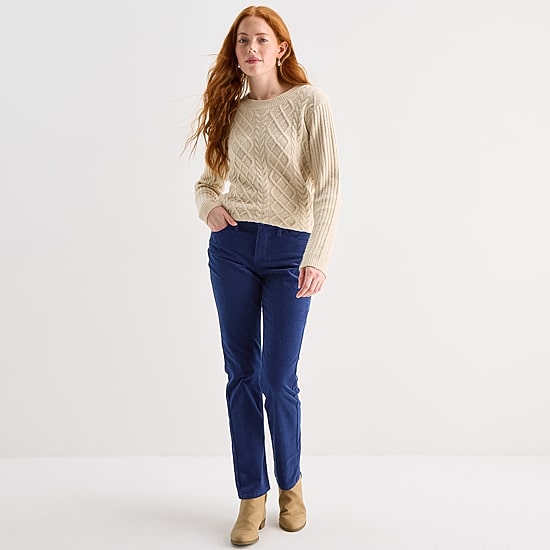 St. John's Bay Womens Tall Mid Rise Straight Corduroy Pant