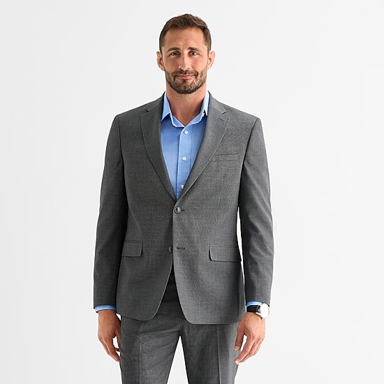 Van Heusen Birdseye Mens Stretch Fabric Modern Fit Suit Jacket