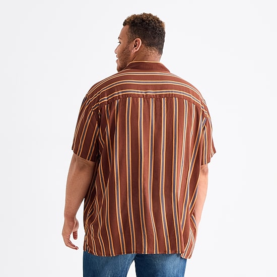 Arizona Mens Short Sleeve Regular Fit Big and Tall Button-Down Shirt