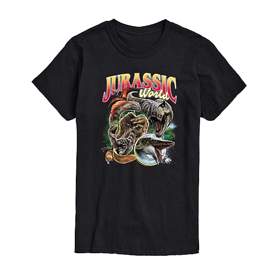 Mens Crew Neck Short Sleeve Regular Fit Jurassic World Big and Tall Graphic T-Shirt