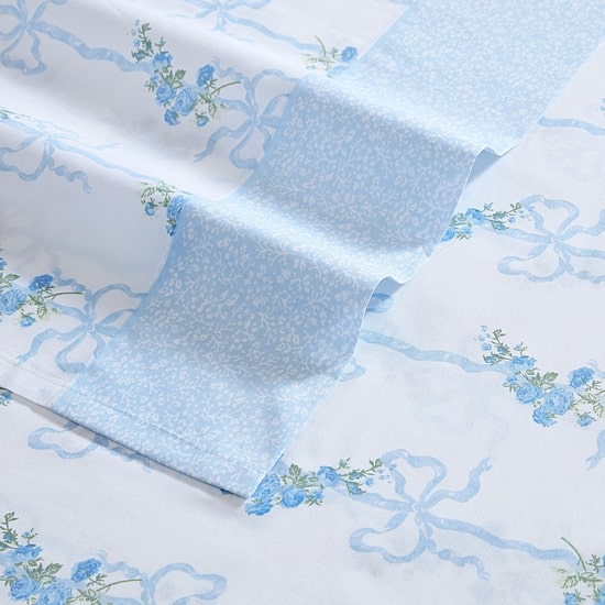 Laura Ashley Floral Ribbon Sheet Set