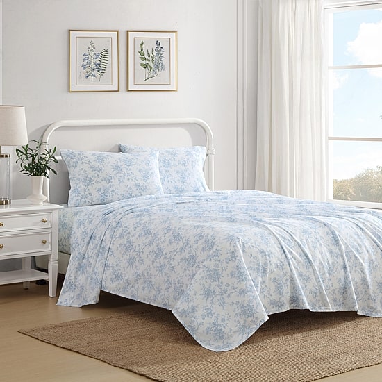 Laura Ashley Walled Garden Sheet Set, Color: Skydust Blue - JCPenney