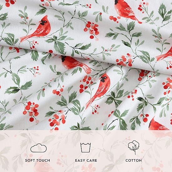 Laura Ashley Jolly Cardinal Sheet Set