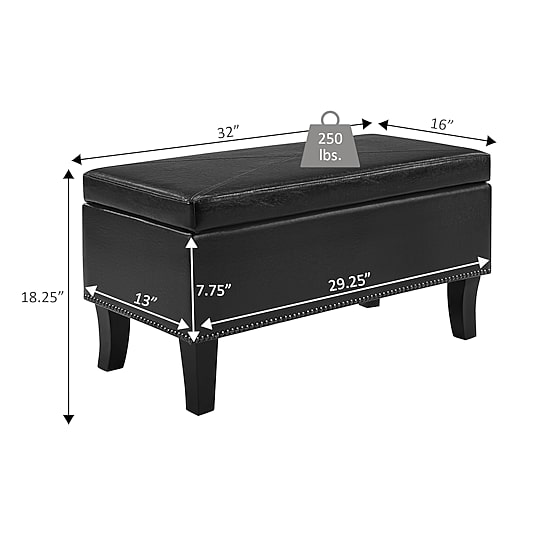 Convenience Concepts Designs4comfort Storage Lift-Top Ottoman