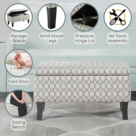 Convenience Concepts Designs4comfort Storage Lift-Top Ottoman