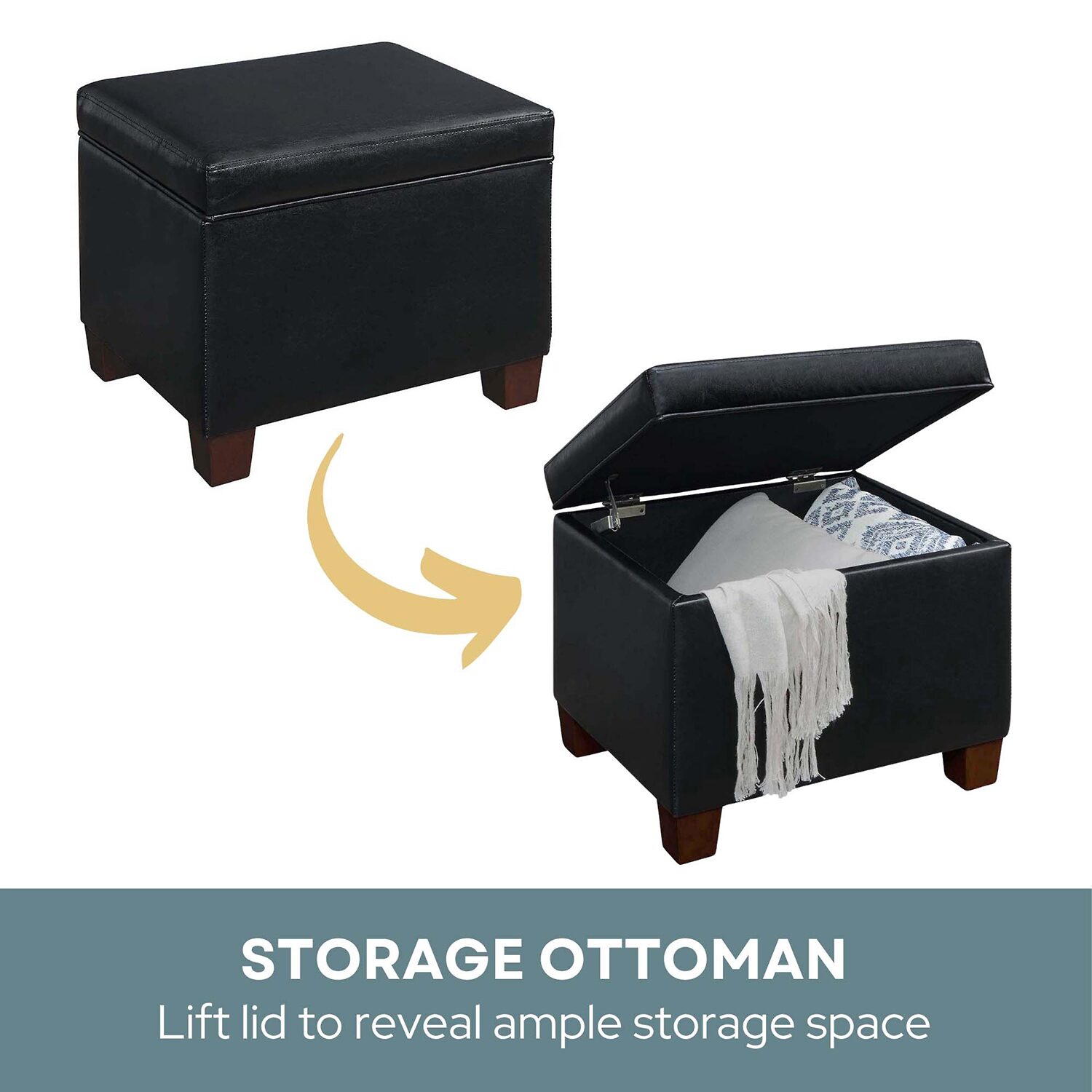 Convenience Concepts Madison Cushioned Ottoman
