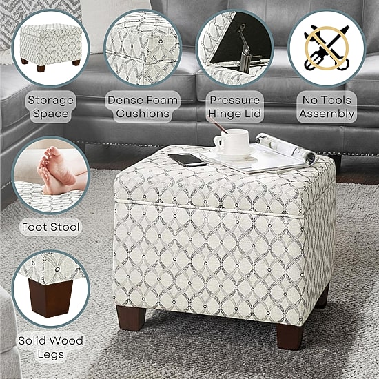 Convenience Concepts Madison Cushioned Ottoman