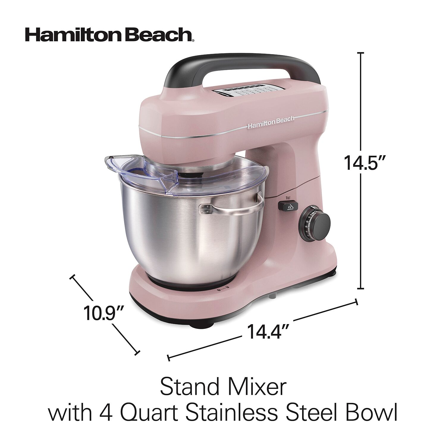Hamilton Beach Stand Mixer with 4 Quart Stainless Steel Bowl