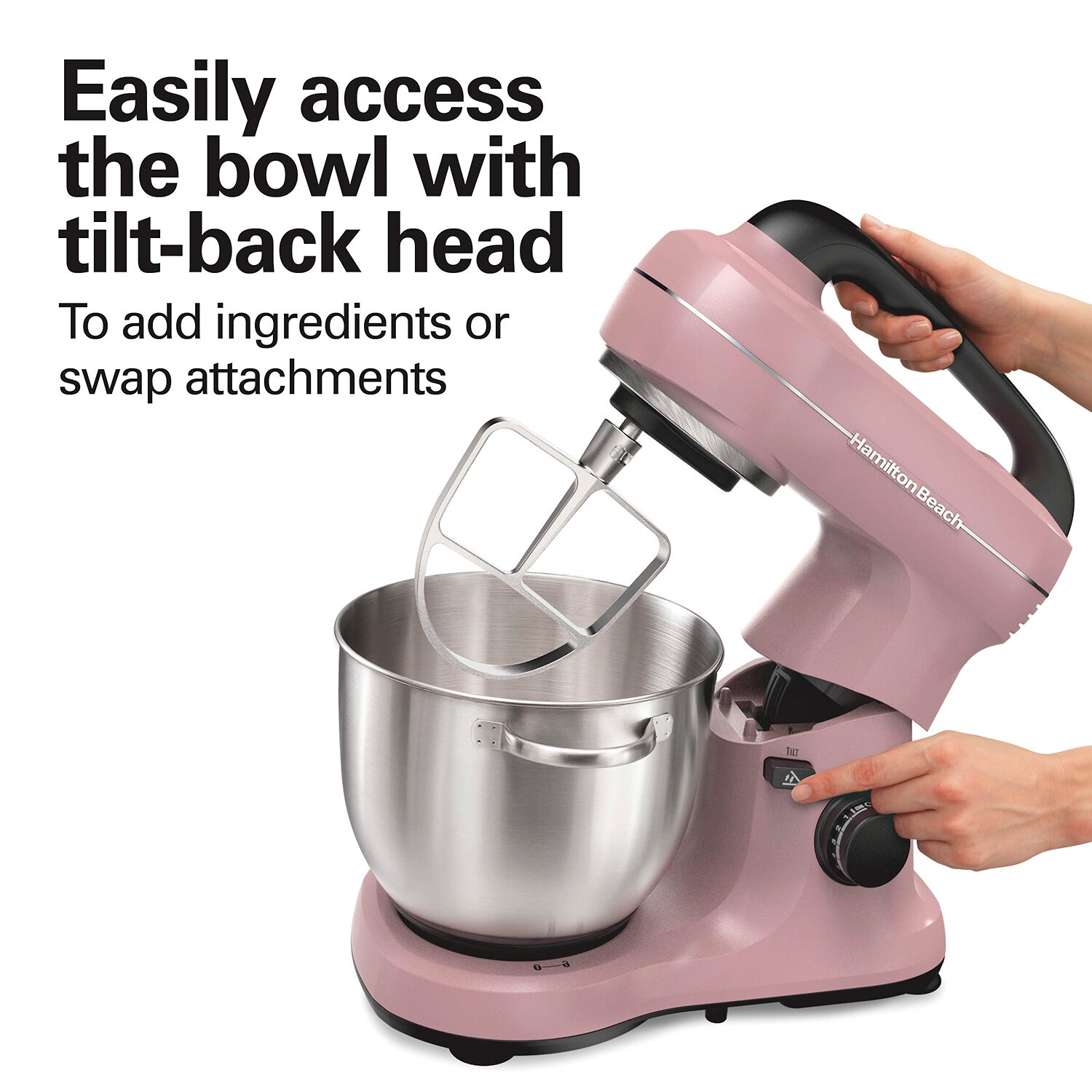 Hamilton Beach Stand Mixer with 4 Quart Stainless Steel Bowl