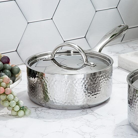 BergHOFF Hammered Covered 2-pc. Stainless Steel Sauce Pan