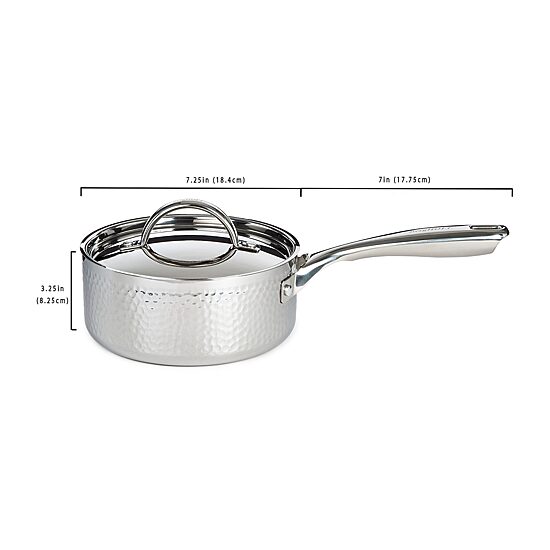 BergHOFF Hammered Covered 2-pc. Stainless Steel Sauce Pan