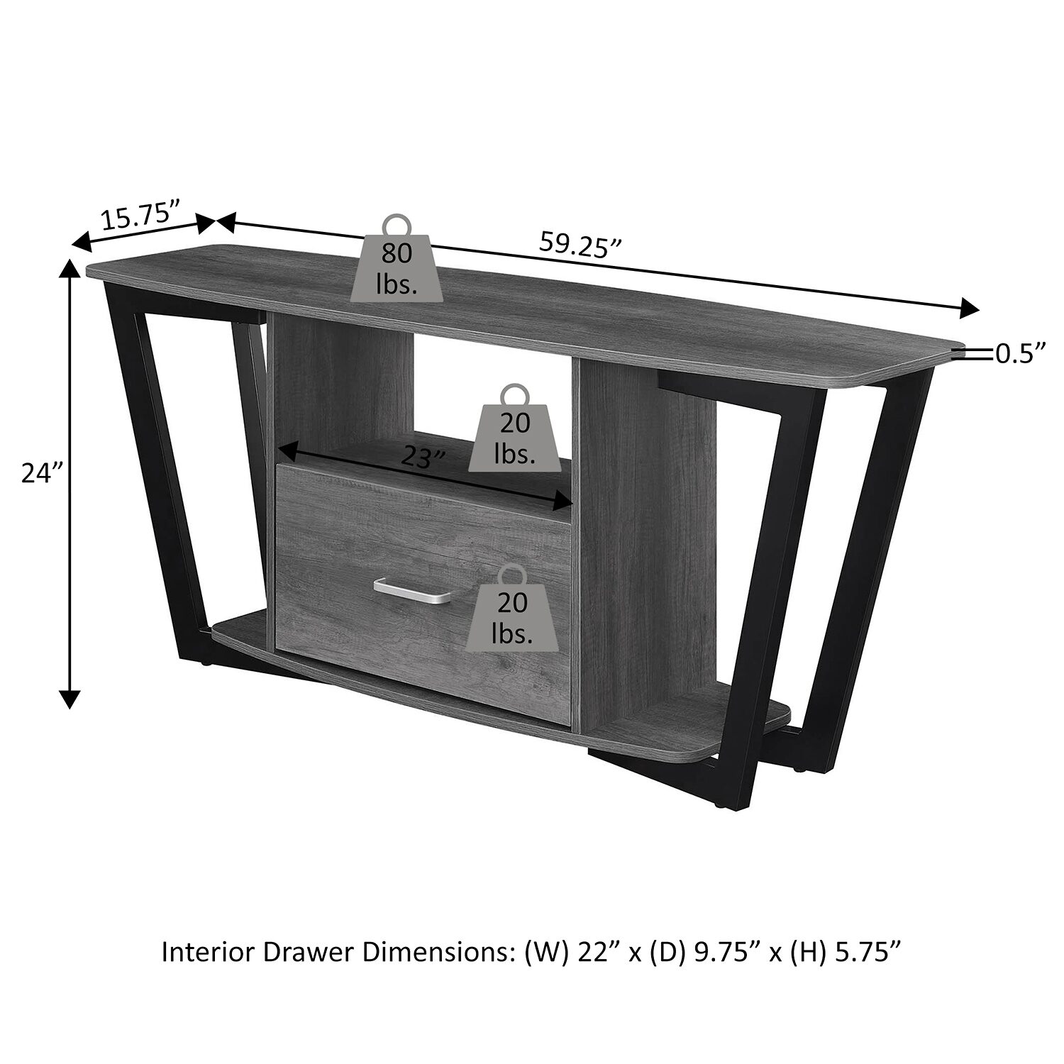 Convenience Concepts Graystone TV Stand