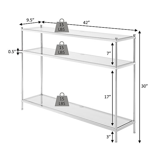 Convenience Concepts Royal Crest Glass Console Table