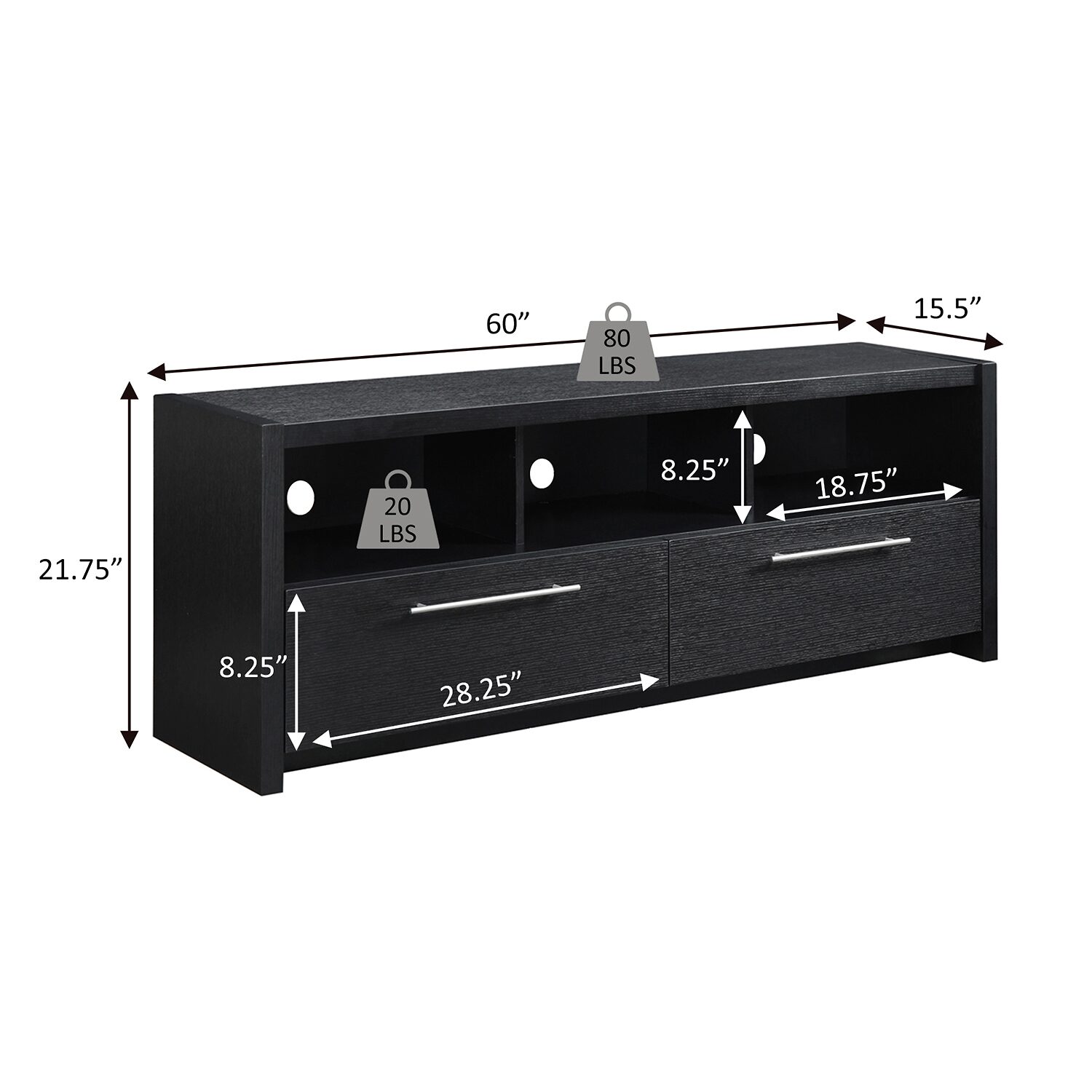 Convenience Concepts Newport Living Room Collection TV Stand