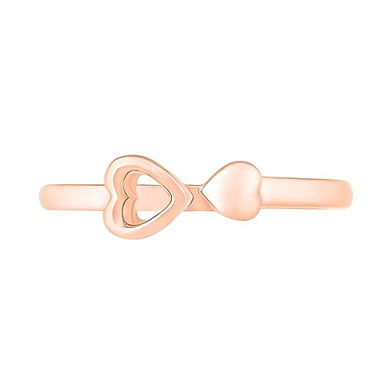 Womens 4.5MM 10K Gold Heart Band