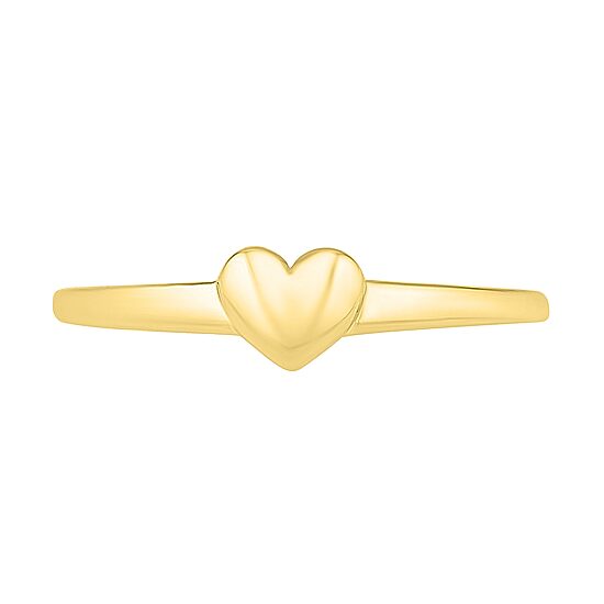 Womens 4.5MM 10K Gold Heart Band