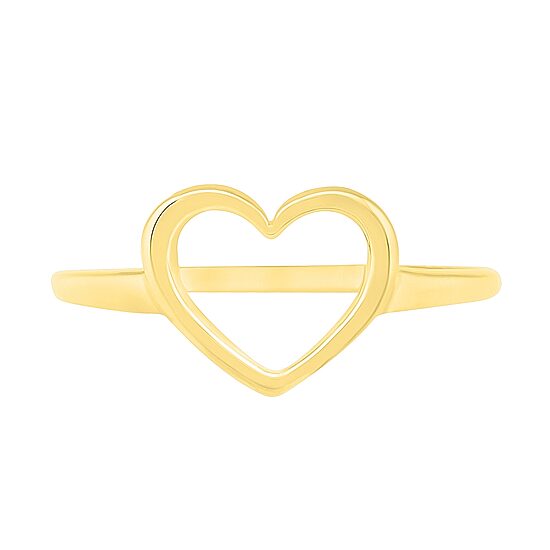 Womens 9mm 10K Gold Heart Band