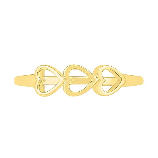 Womens 4.5MM 10K Gold Heart Band