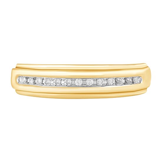 Mens 1/10 CT. T.W. Natural Diamond 10K Gold Band