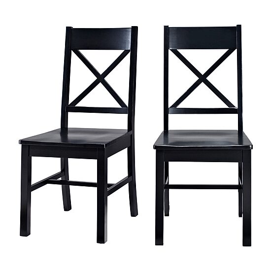 2-pc. Antique Brown Wood Dining Chairs