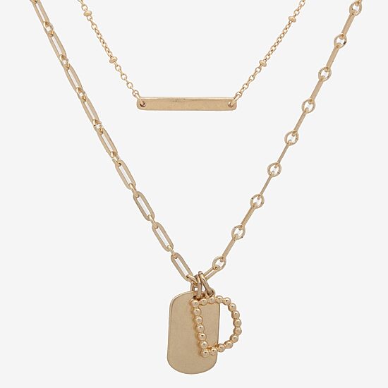 a.n.a Initial Womens Bar 18 Inch Pendant Necklace