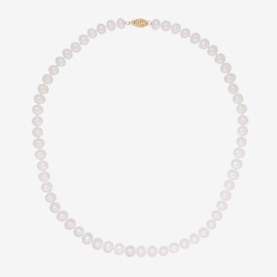 Sofia Certified Cultured Freshwater Pearl 7-7.5mm Strand Necklace in 14K Gold