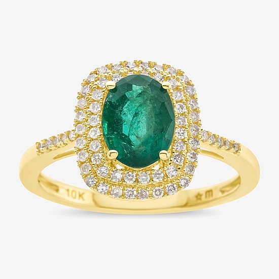 Womens Gemstone & 1/3 CT. T.W. Diamond 10K Gold Cocktail Ring
