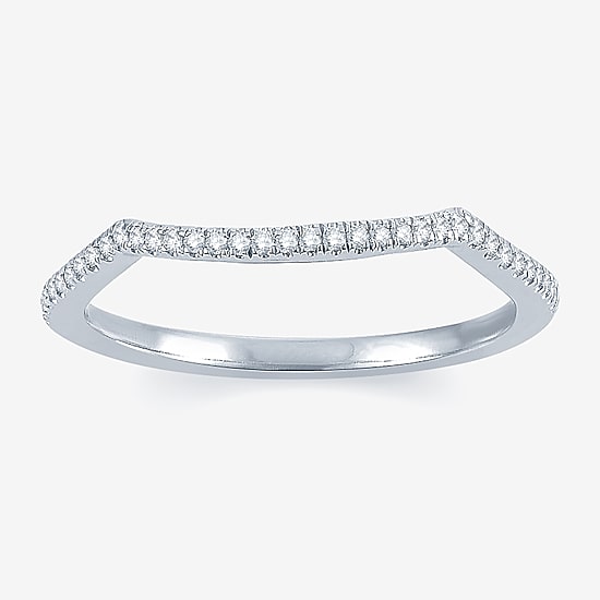 Signature By Modern Bride Womens 1/10 CT. T.W. Natural White Diamond 14K Gold Wedding Band