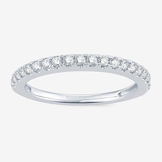 Signature By Modern Bride Womens 1/3 CT. T.W. Natural White Diamond 14K Gold Wedding Band