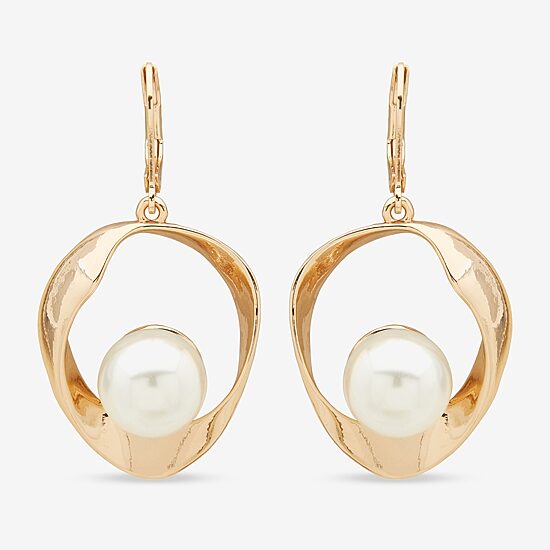 Worthington Gold Tone Womens Simulated Pearl Drop Earrings