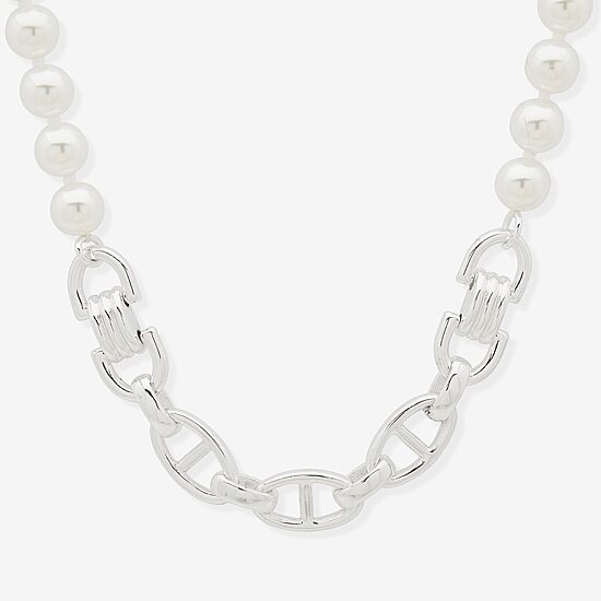 Worthington Silver Tone Womens 17 Inch Collar Necklace