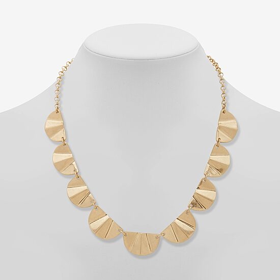 a.n.a Gold Tone Womens 16 Inch Collar Necklace