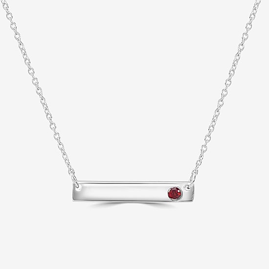 Silver Treasures Birthday Womens Sterling Silver Bar 16 Inch Pendant Necklace