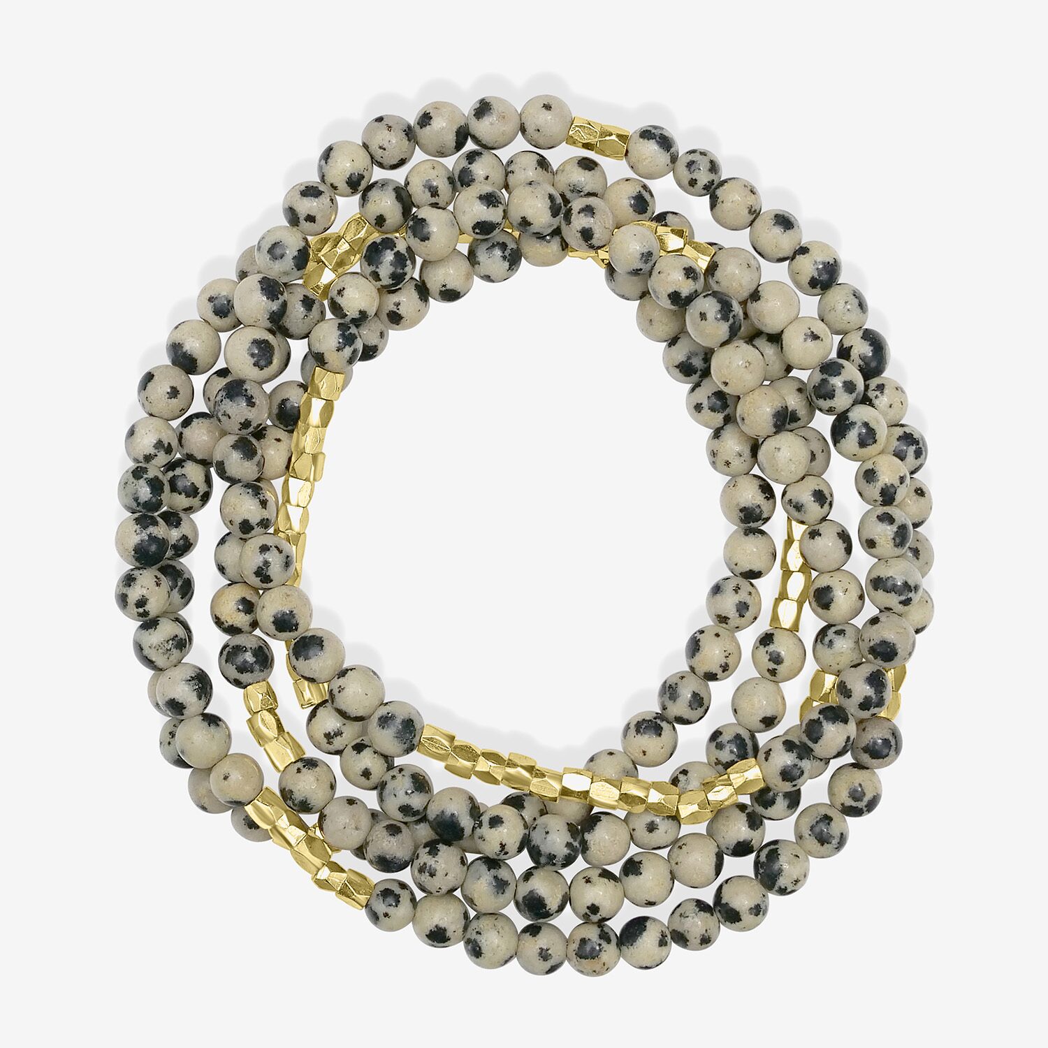 Silver Reflections Convertible Genuine Stone Beaded Necklace Womens Black 14K Gold Over Brass Wrap Bracelet