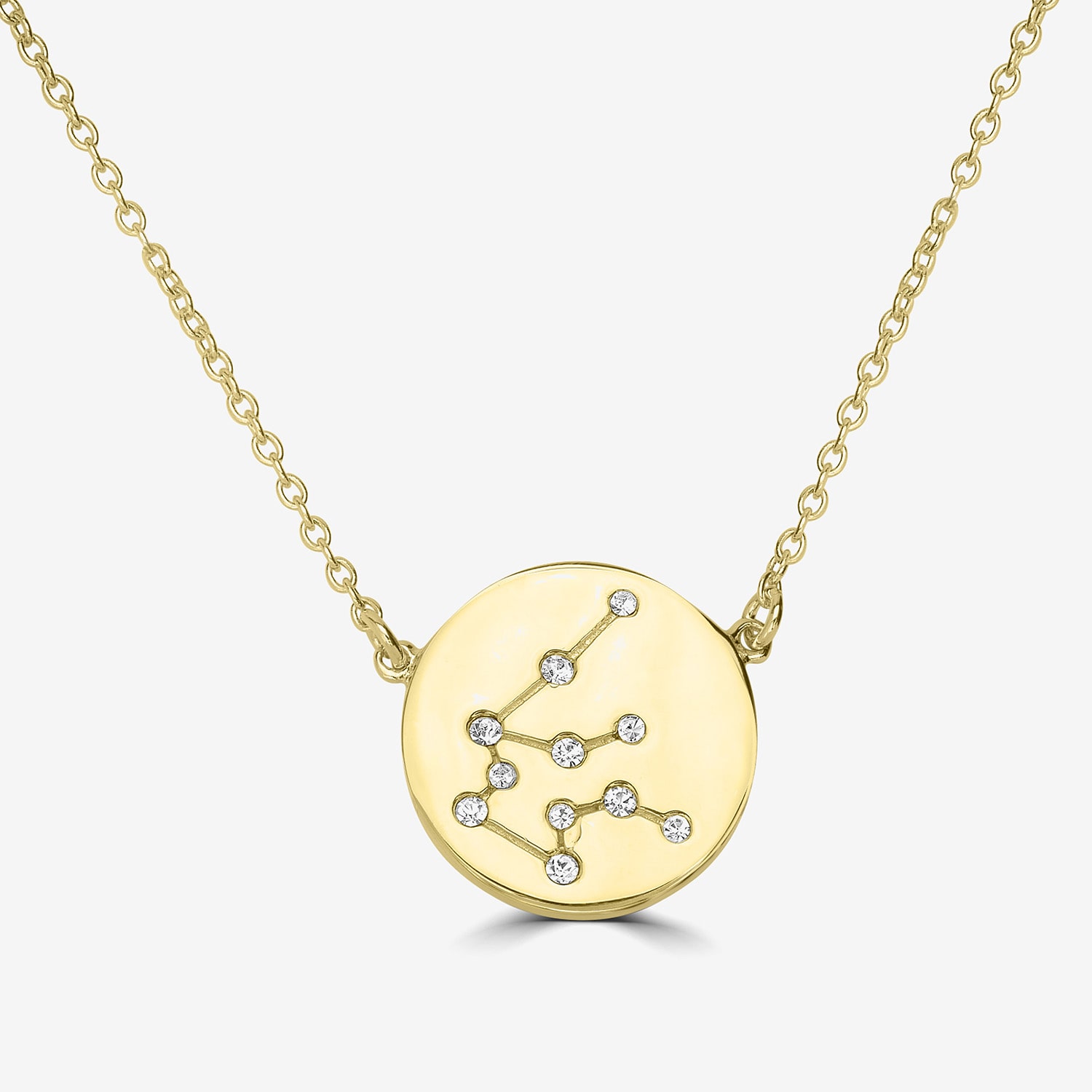 Sparkle Allure Zodiac Coin Womens Crystal 14K Gold Over Brass Round 16 Inch Pendant Necklace
