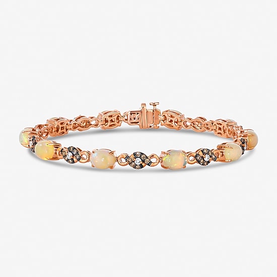 Le Vian® Grand Sample Sale™ Bracelet featuring Neopolitan Opal™ Vanilla Diamonds® Chocolate Diamonds® set in 14K Strawberry Gold®