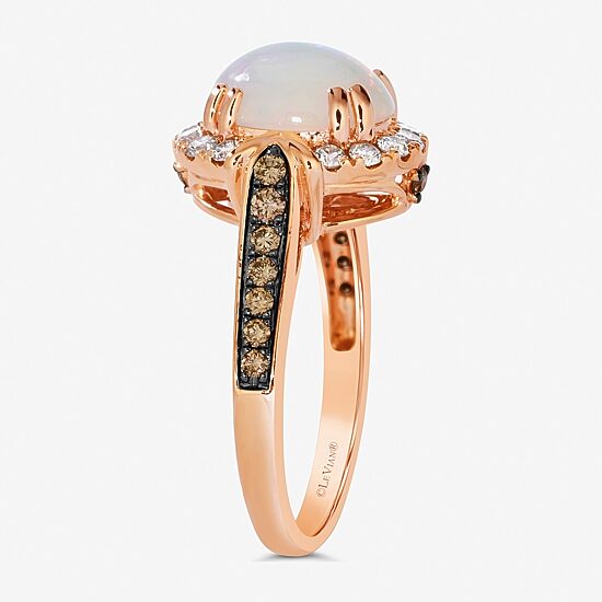 Le Vian® Grand Sample Sale™ Ring featuring 1  1/5 CT. Neopolitan Opal™ 1/4 CT. Chocolate Diamonds® 1/3 CT. Nude Diamonds™ set in 14K Strawberry Gold®