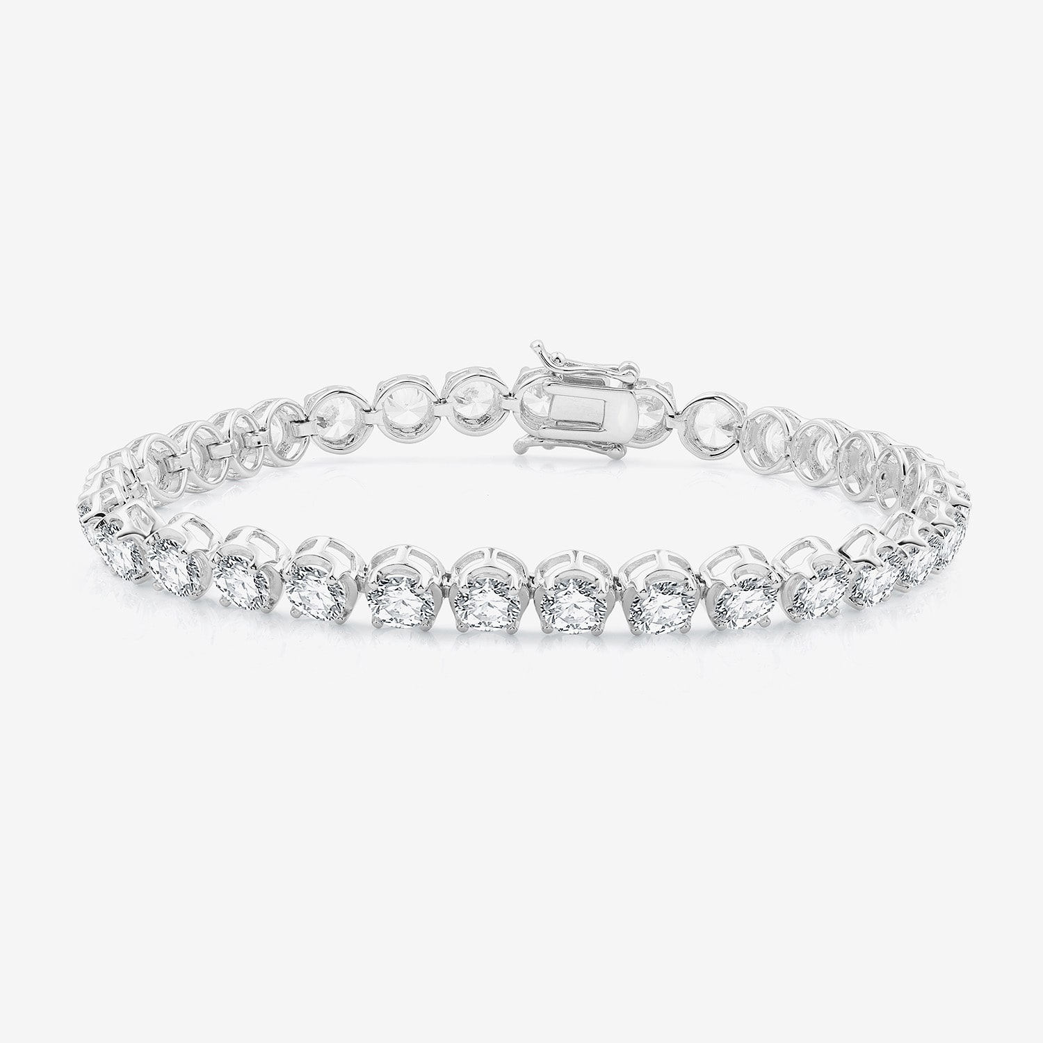 (G / Si1-Si2) Womens 12 Ct.T.W. Lab Grown White Diamond 14K Gold 7.25 Inch Tennis Bracelet