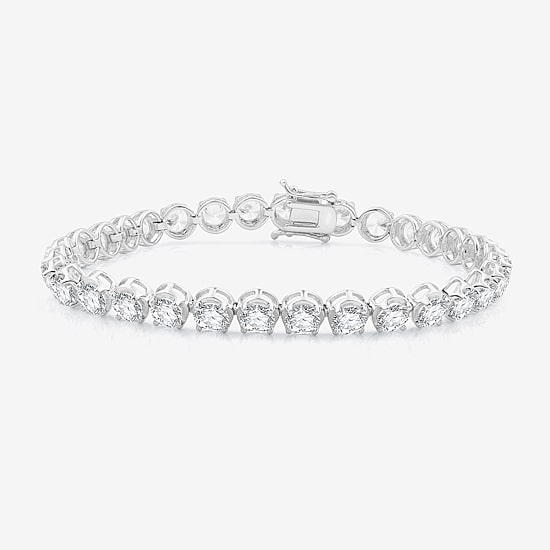 (G / Si1-Si2) Womens 12 Ct.T.W. Lab Grown White Diamond 14K Gold 7.25 Inch Tennis Bracelet