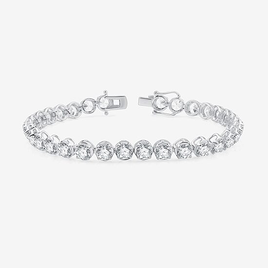 (G / Si1-Si2) Womens 12 Ct.T.W. Lab Grown White Diamond 14K Gold 7.25 Inch Tennis Bracelet