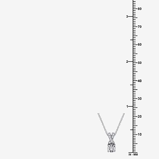 Womens 1/10 CT. T.W. Lab Grown White Diamond Sterling Silver Round 18 Inch Pendant Necklace