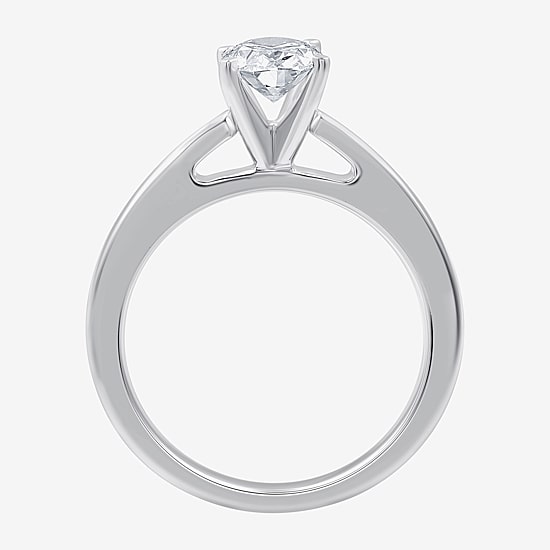 I Said Yes (G / Si1-Si2) Womens 1 1/4 CT. T.W. Lab Grown White Diamond Sterling Silver Oval Side Stone Solitaire Bridal Set