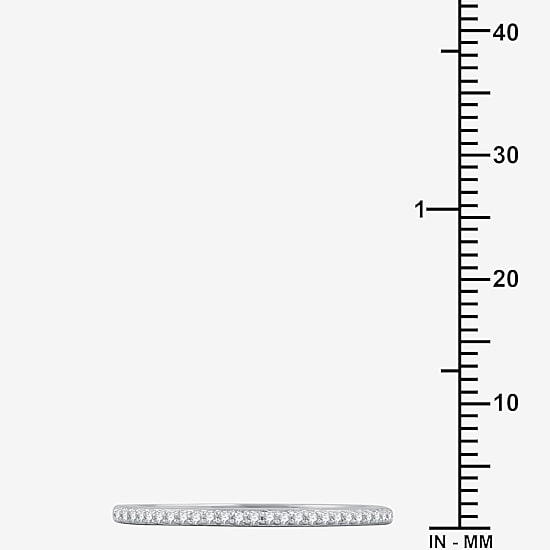 I Said Yes (G / Si1-Si2) Womens 1/10 CT. T.W. Lab Grown White Diamond Sterling Silver Wedding Band