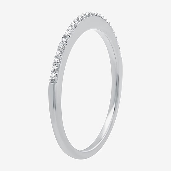 I Said Yes (G / Si1-Si2) Womens 1/10 CT. T.W. Lab Grown White Diamond Sterling Silver Wedding Band