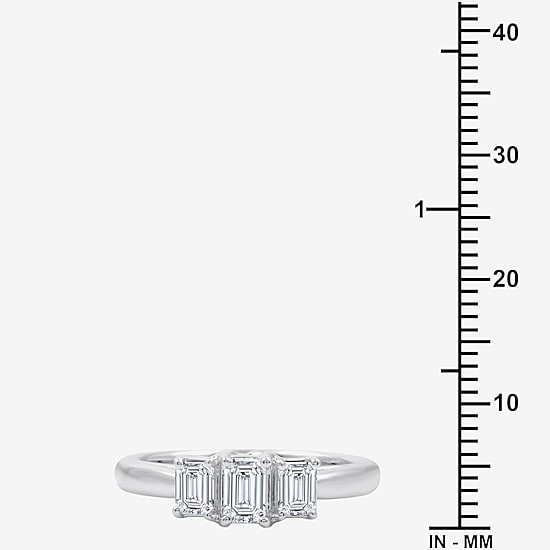 Love Lives Forever (G / Si1-Si2) Womens 1 CT. T.W. Lab Grown White Diamond 10K Gold 3-Stone Engagement Ring