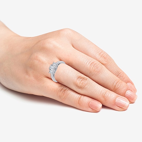 Love Lives Forever (G / Si1-Si2) Womens 1 CT. T.W. Lab Grown White Diamond 10K Gold 3-Stone Engagement Ring