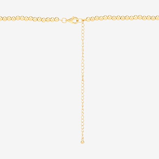 Womens 14K Gold Over Silver 20 Inch Beaded Necklace