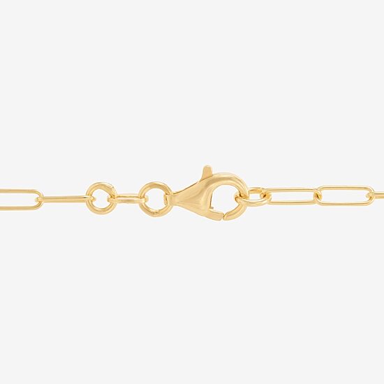 Made in Italy Womens 14K Gold Over Silver Heart Charm Bracelet